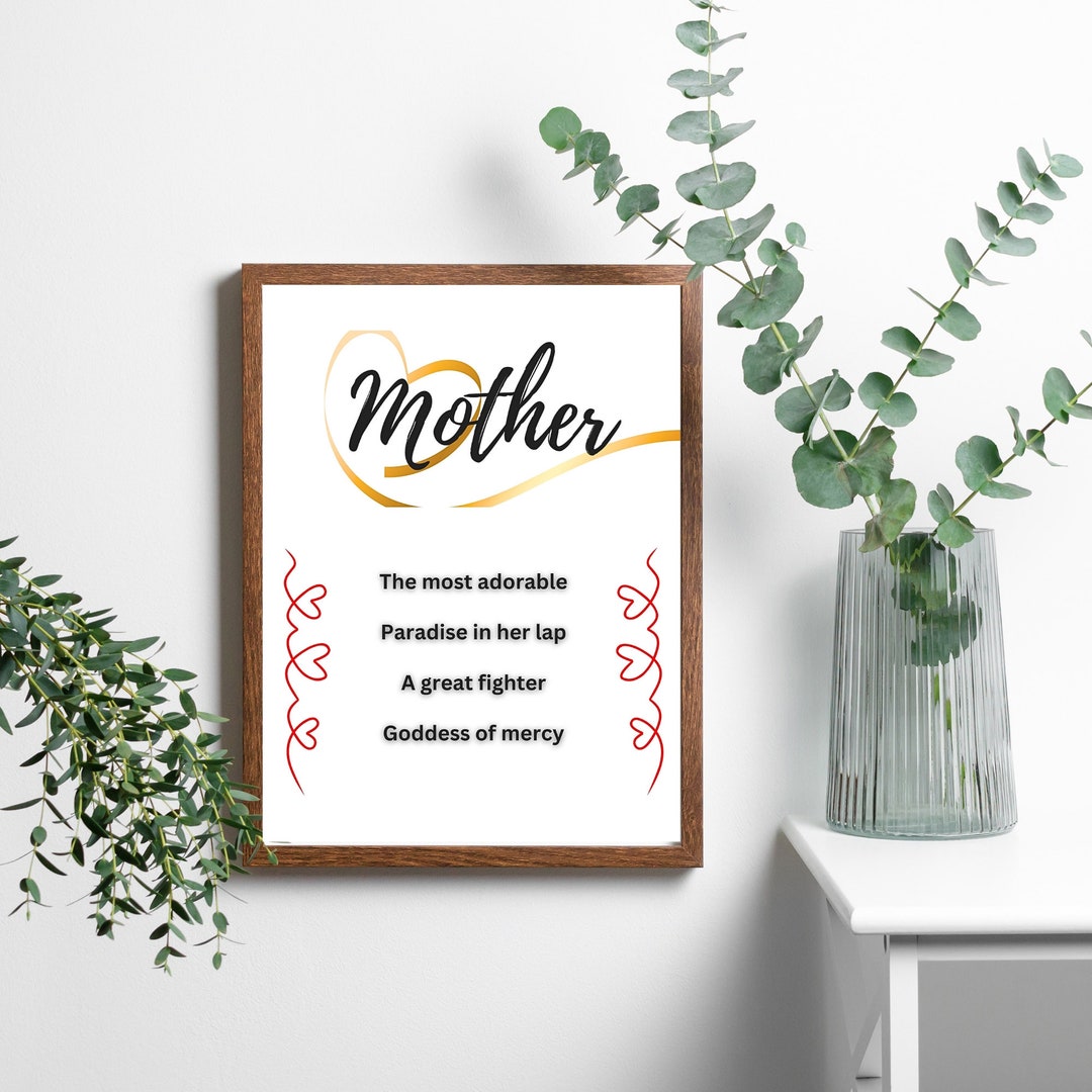 Printable Wall Art Mother Wall Art Digital Wall Art Gift for Mother Day Gift for Mother Mother