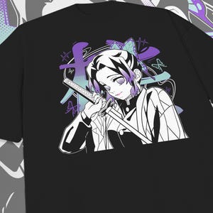 Unisex Streetwear Anime Inspired Shinobu Hashira Drop Shoulder T-Shirt - 250 GSM