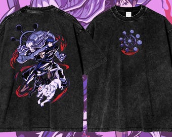 Camiseta unisex de anime Megumi Fushiguro: Camiseta extragrande con lavado ácido