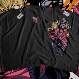 Unisex Retro 90s Streetwear Anime Inspired Gunner Vash Trigun Design High Quality Shirt