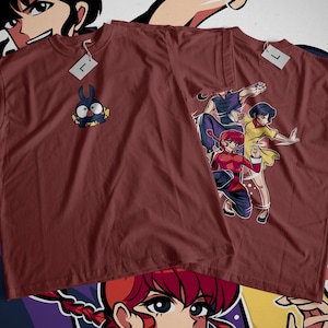 Unisex Retro 90s Anime Art Ranma 1/2 Hand Drawn Illustration Quality Shirt Tees