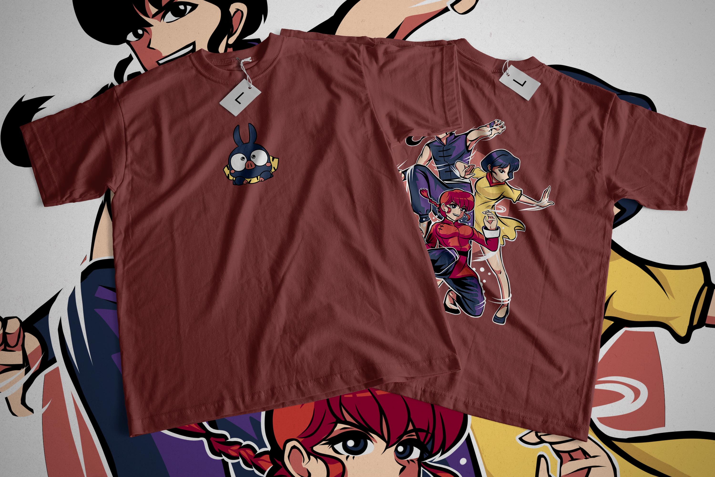 Unisex Retro 90s Anime Art Ranma 1/2 Hand Drawn Illustration 