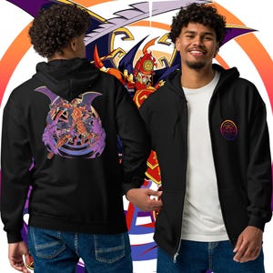 Uniseks anime kaartspel Six Samurai Essential hoodie met rits
