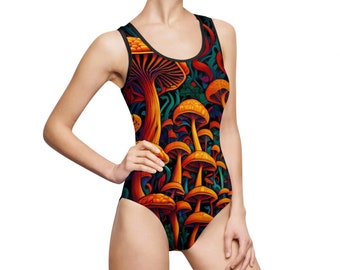 Maillot de bain une pièce classique pour femmes Mushroom Grove