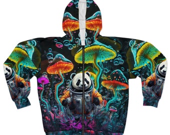 Space Panda Unisex Zip Hoodie