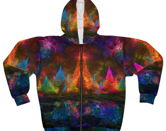 Fractal Forest Unisex Zip Hoodie