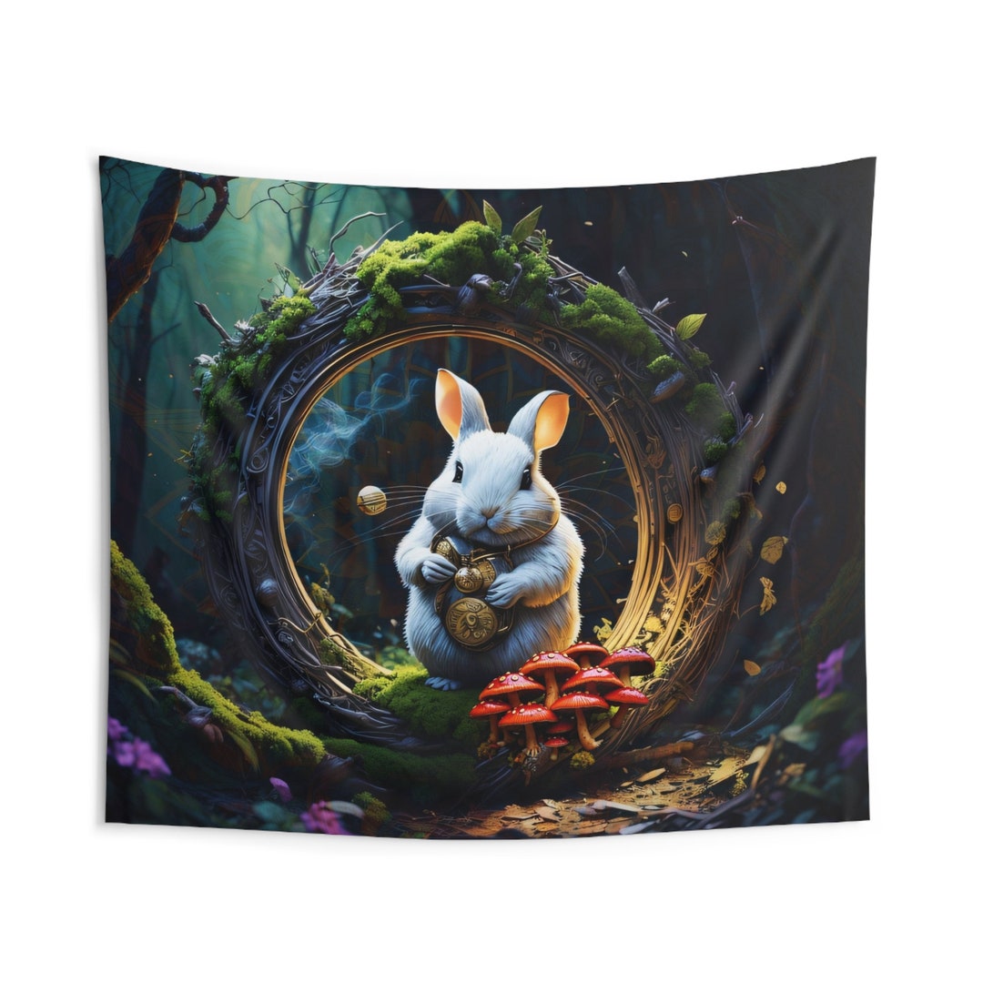 White Rabbit Portal Wall Tapestry - Etsy