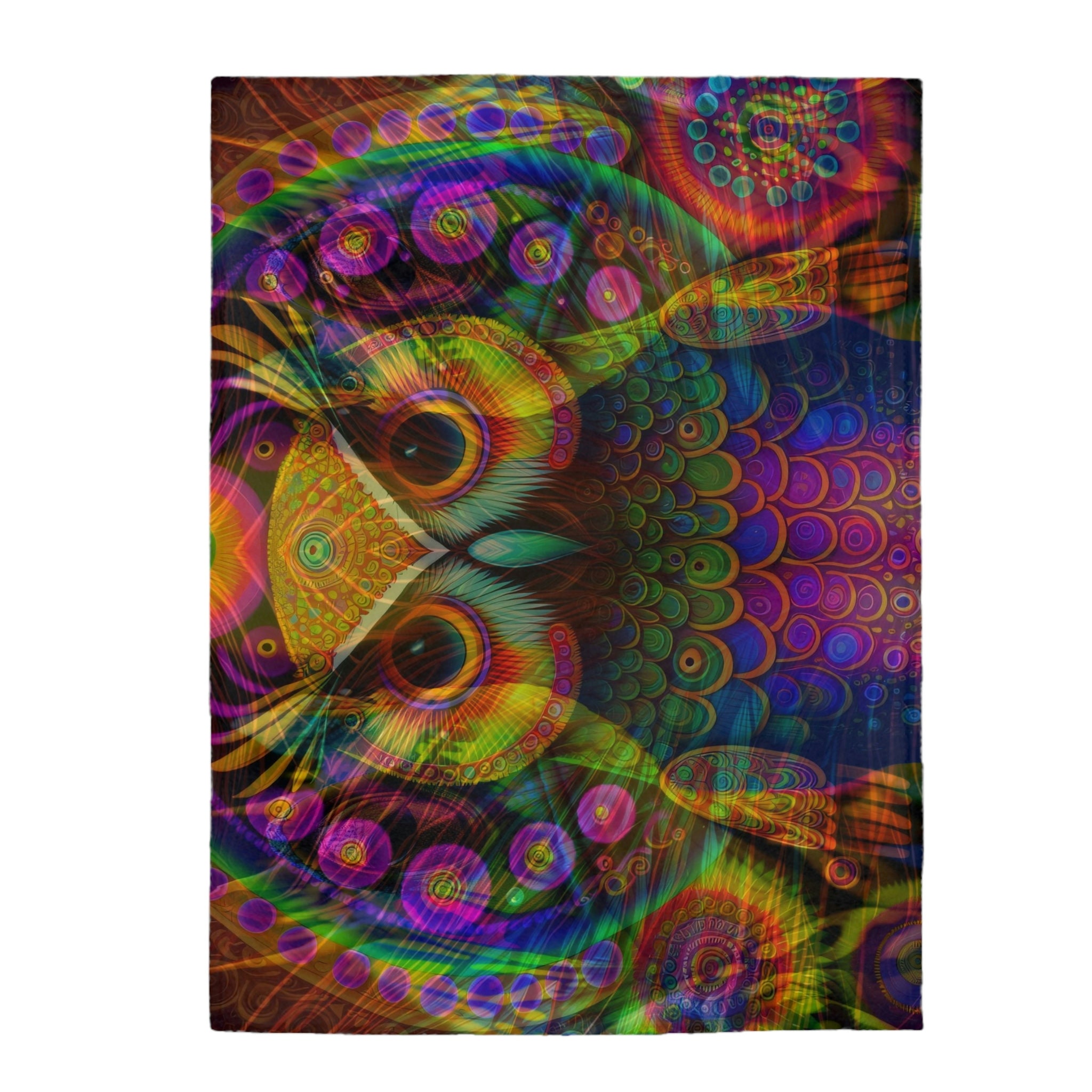 Colourful Owl Trip Velveteen Plush Blanket