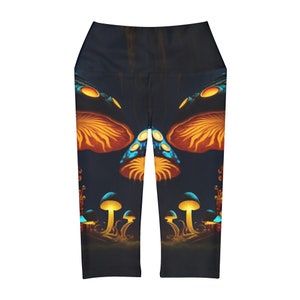 Steampunk Mushroom Yoga Capri Leggings