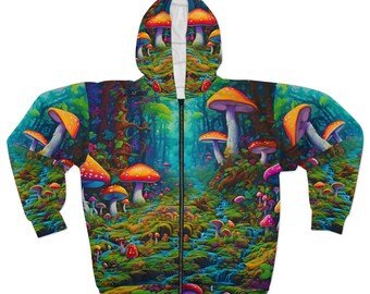 Mushroom Creek Forest Unisex Zip Hoodie