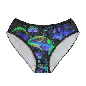 Glow Blue and Green Mushroom Women&#39;s Briefs