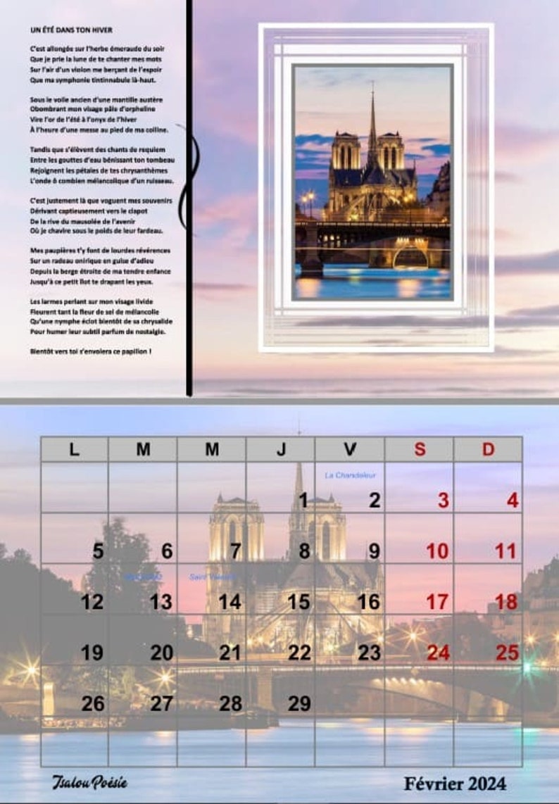 Paris Calendar 2024 Etsy