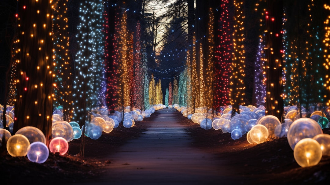A Christmas Walking Path in a Set of 3 Digital Downloads With Bright ...