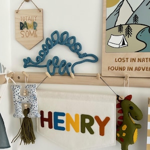 Stegosaurus Knitted Wire Art | Nursery Decor | Kids Room | Birthday Gift for Kids | Dino Decor | Kids Wall Art | Boys Room Decor