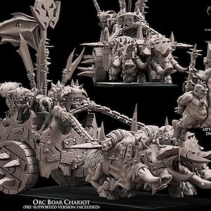 Orc Boar Chariot- avatars of war- 3dprint - Epic Orc Boar Chariot 3D Print for Tabletop Gaming Adventures