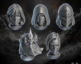 Sisters of Minor Guilt Avatar Heads Miniature Set - 28mm Scale Resin Models by DakkaDakka - Unassembled Unpainted