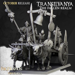 Highlands Corpse Cart Miniature for Tabletop & Wargaming Terrain – Detailed Resin Model by Highlands Miniatures