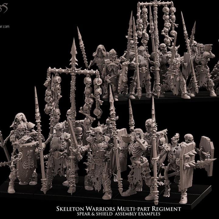Skeleton Warriors multi-part - avatars of war- 3dprint - 3D Printed Fantasy Skeleton Soldiers for Tabletop Gaming