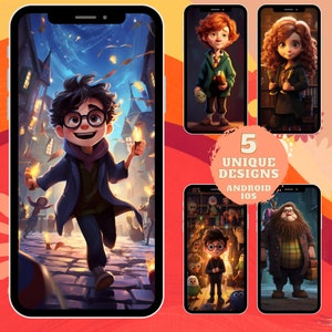 Magic School Inspired Phone Wallpapers Digital Download, aesthetic homescreen, IOS Android home screen, variety pack, colourful phone