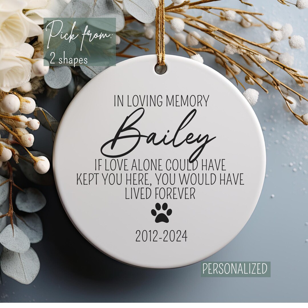 Personalized Pet Memorial Ornament, Pet Loss Gift, Dog Keepsake ...