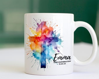 Konfirmation Geschenk Tasse Personalisiert Vorname Datum Personalisierbare Namen Tasse Geschenk Patentante Pantenonkel Cousine Familie