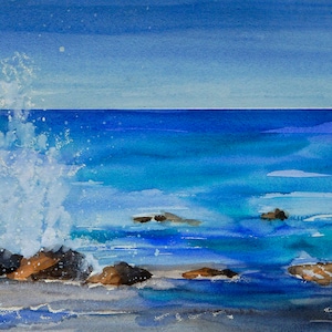 IL CANTO delle ONDE: Dipinto ad acquerello originale - Original watercolour painting - Handmade work of art.