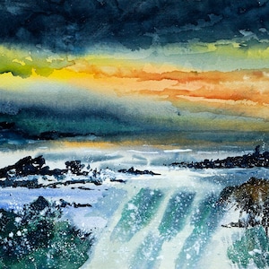 IMPETO MARINO: Dipinto ad acquerello originale - Original watercolour painting - Handmade work of art.