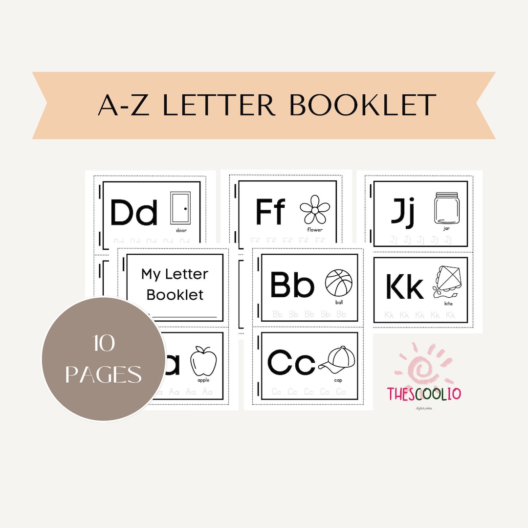 Printable Alphabet Booklet Kindergarten Letter Booklet Preschool