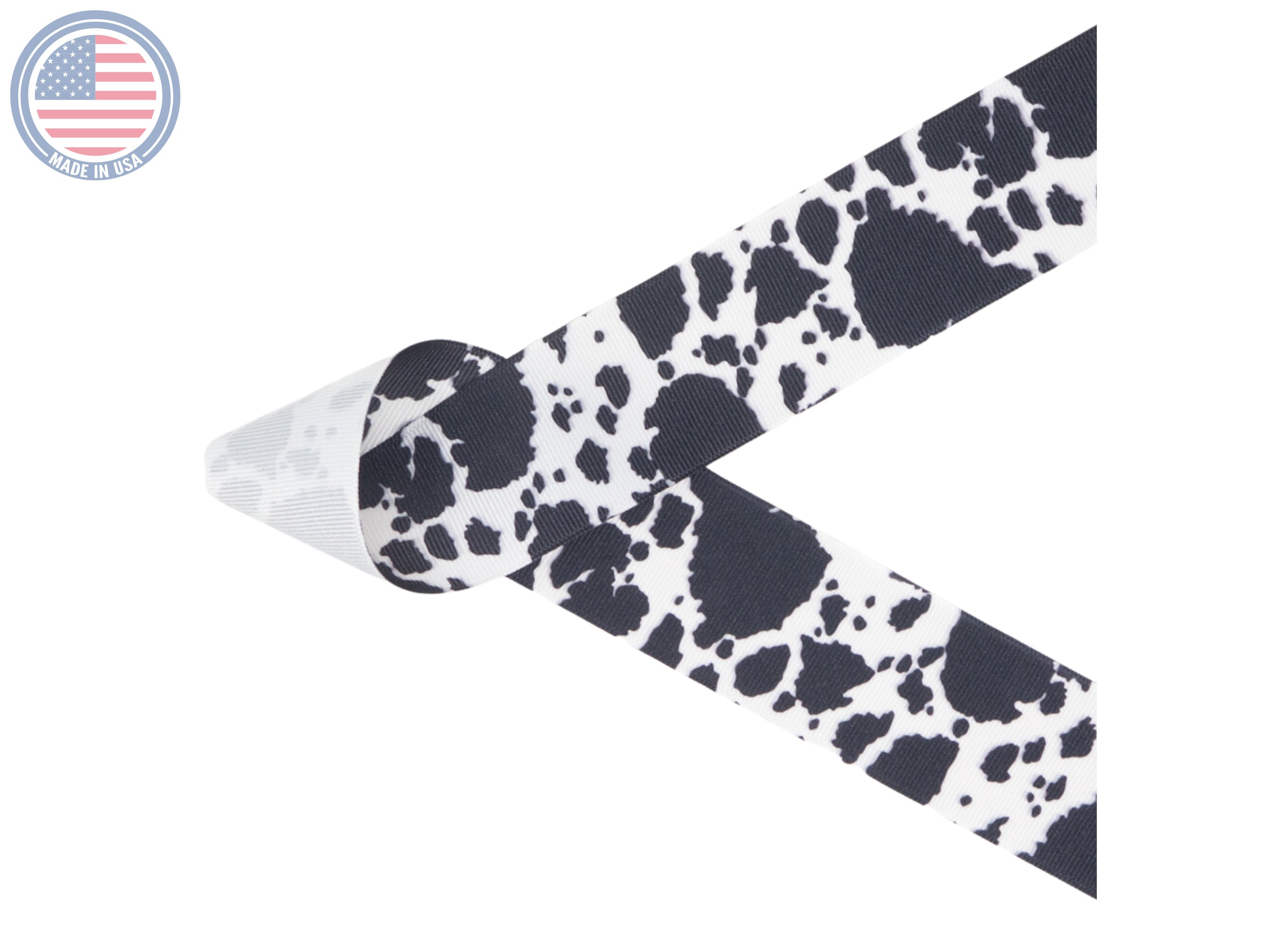 High-Quality Natural Cow Print 2 1/2 Inch x 10 Yards Design Ribbon