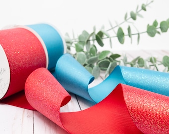 10 Yards 3" Glitter Grosgrain Ribbon - Cheer & Craft Bow Ribbon