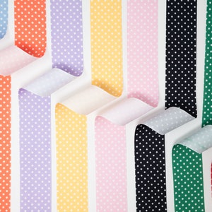 5 Yards Printed Swiss Dot Polka Dot Grosgrain Ribbon / Made in USA / Washable 1.5&quot;, 2.25&quot; or 3&quot; / 12 Colors