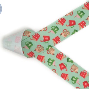 Hot Cocoa Mint Grosgrain Ribbon | Made in U.S.A. | Choose Width and Length