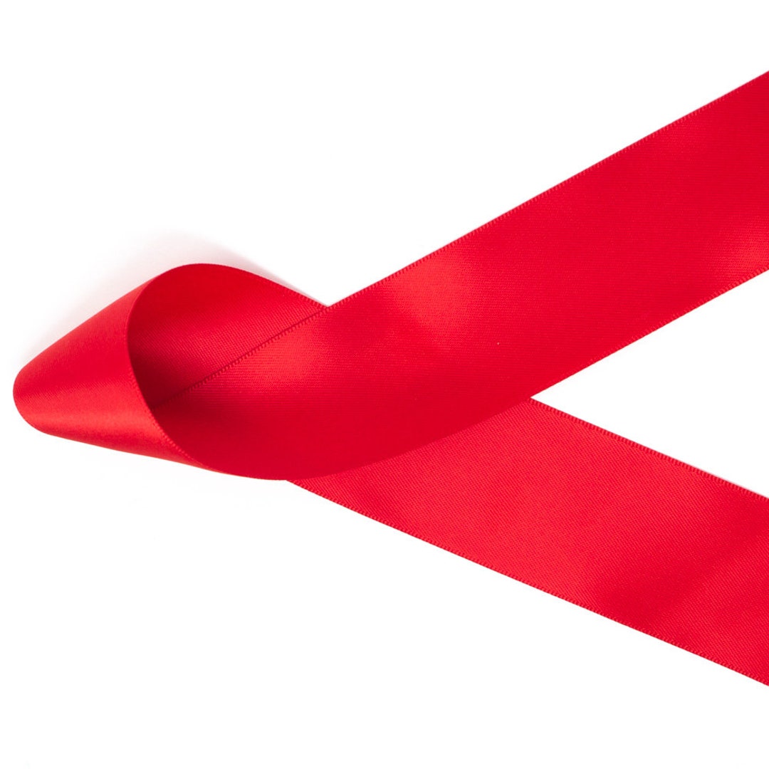 Red Double Face Satin Ribbon | Made in U.S.A | Choose Width and Length ...