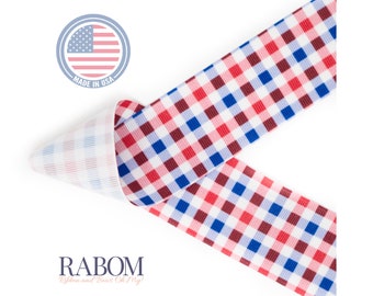 Patriotic Gingham Grosgrain Ribbon | Made in U.S.A. | Choose Width and Length