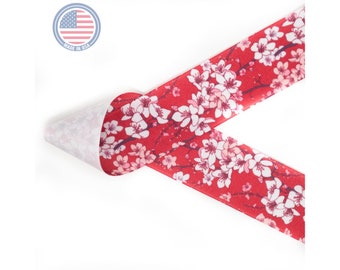 Cherry Blossom Grosgrain Ribbon | Made in U.S.A. | Choose Width and Length