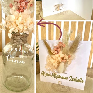 Carte fleurs séchées en papier cartonné/Carte de vœux fleuri personnalisable/Maman Maîtresse Mariage Anniversaire Félicitations Condoléances