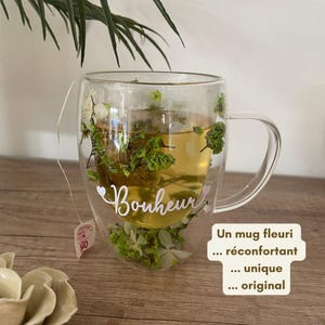 Personalized floral mug - Customizable dried flower mug - Text, quote, name, inspirational phrase - Gift for Mom, Grandma, Teacher image 7