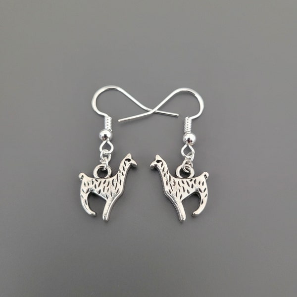 925 Sterling Silver Hook Llama Charm Oorbellen - Lama Oorbellen, Lama Sieraden, Lama geschenken, cadeaus voor haar, dierenoorbellen, alpaca oorbel