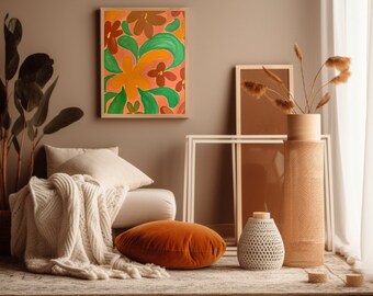 70er druckbare Wand Kunst Boho Kunst druckbare Blumen druckbare Wand Kunst Retro druckbare Wand Kunst Retro Dekor 70er Dekor 70er Wand Kunst druckbare
