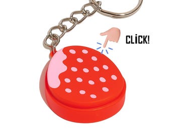 Aardbeienklikkersleutelhanger – Fidget Stress Relief Toy