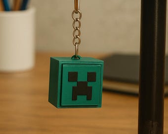 マインクラフト クリッカー フィジェットキーチェーン - クリーパー クリッカー - ADHD 3Dプリントおもちゃ