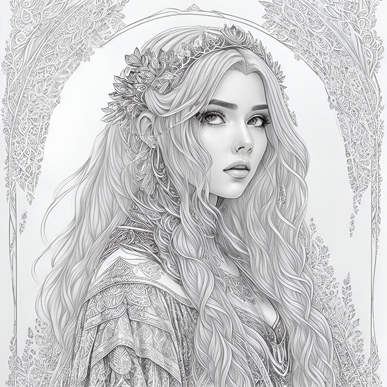 Beautiful Coloring Page-printable - Etsy