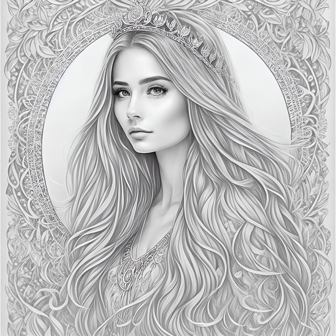 Beautiful Coloring Page-printable - Etsy