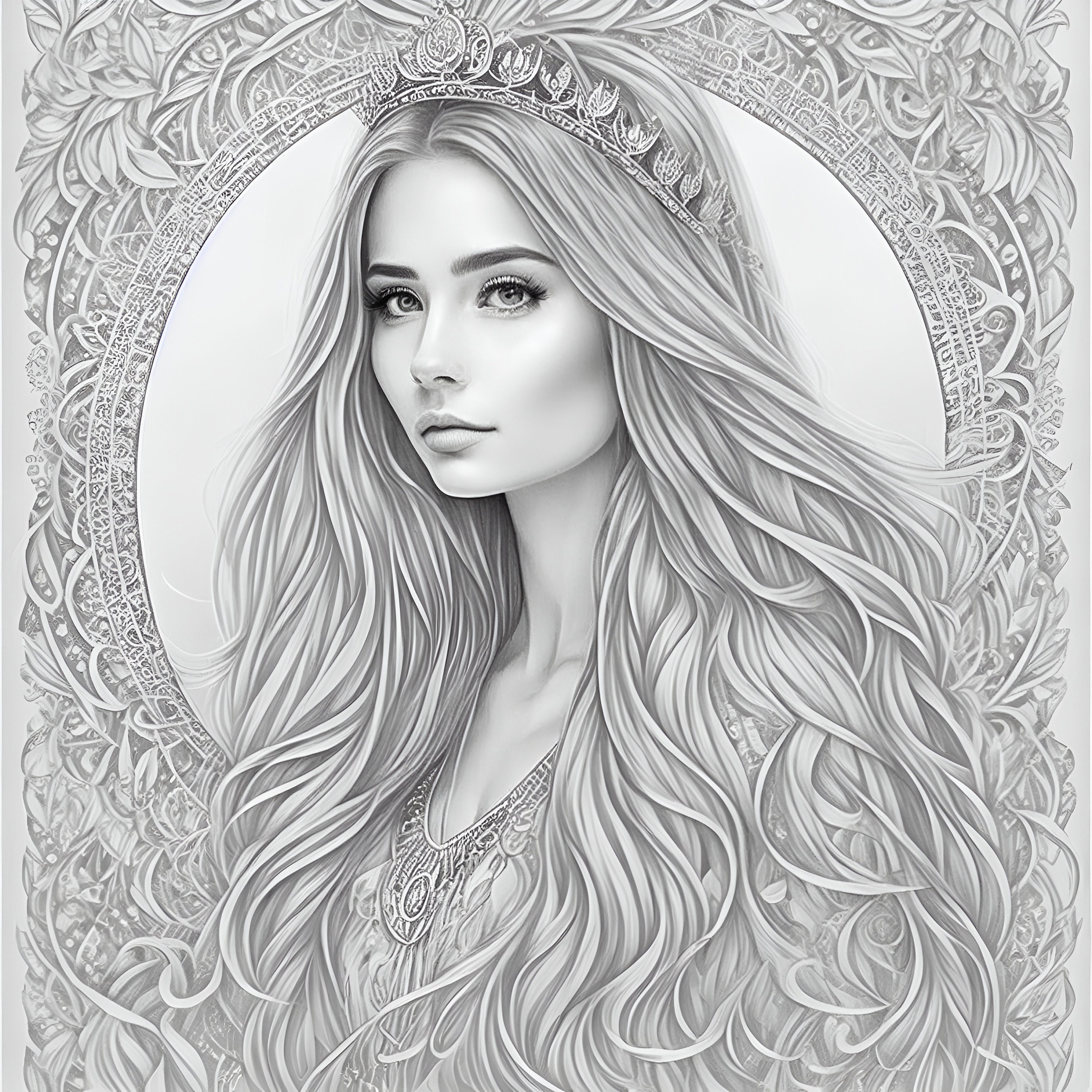 Beautiful Coloring Page-printable - Etsy