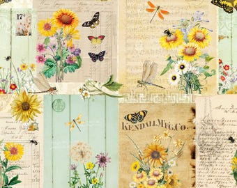 Botanical Decoupage Paper: Roycycled Floral Tissue Paper for Furniture & Crafts