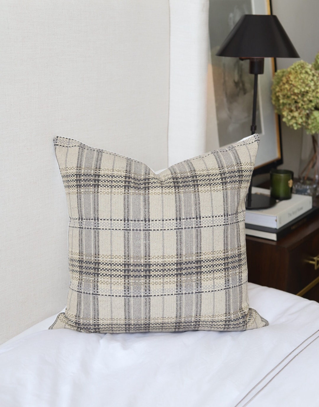 Throw Pillow Plaid Neutral Pillow for Living Room Throw Pillow Plaid for Fall Pillow Cover Warm