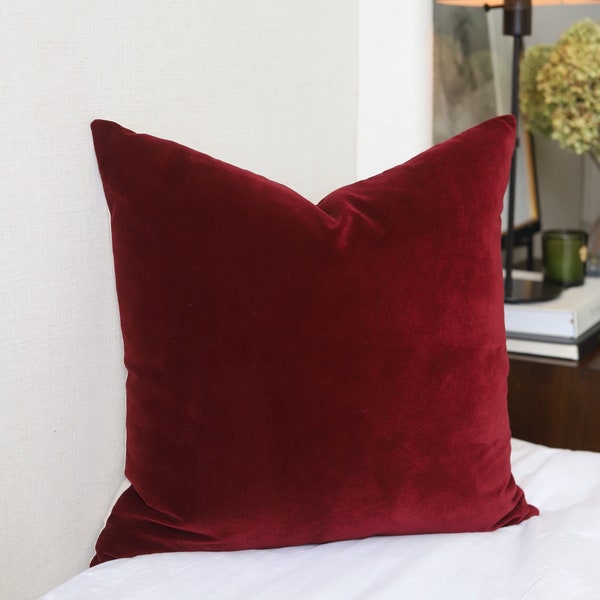 Red Velvet Pillow Cover | Red Christmas Pillow, Designer Pillow, Throw Pillow, Throw Pillow, 14 x 24| 20x20 | 22x22 | 24x24 | 26x26