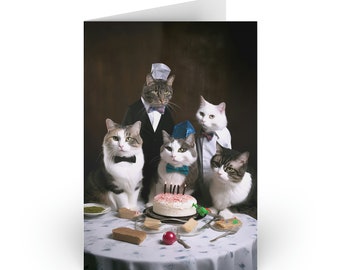 Tarjeta de cumpleaños de gato vintage