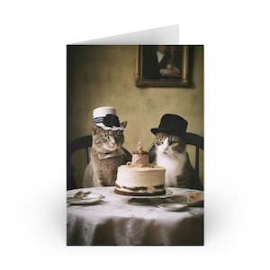 Vintage Cat Birthday Card