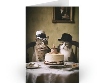 Tarjeta de cumpleaños de gato vintage